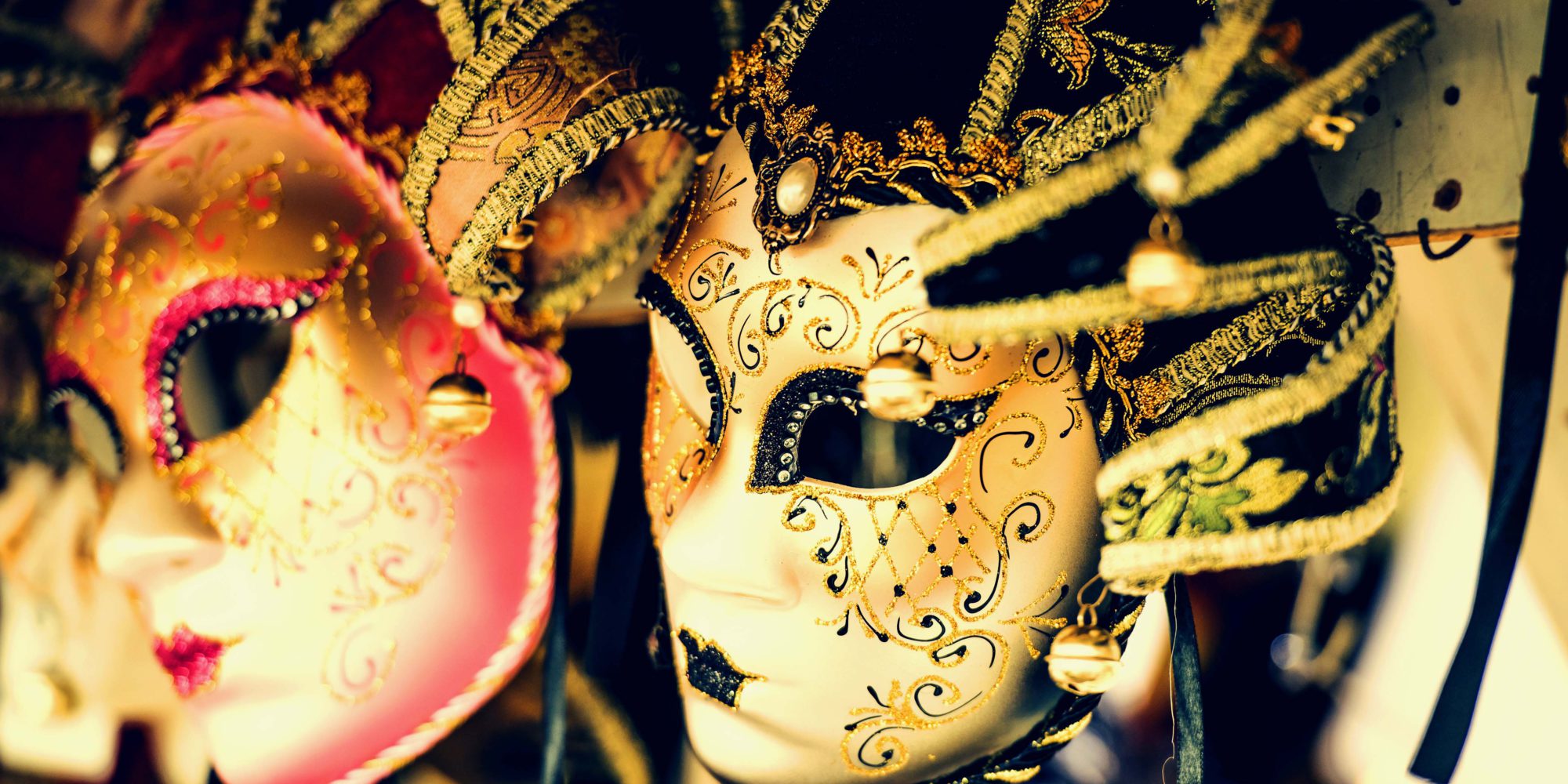 Venetian carnival masks are beautiful decorated